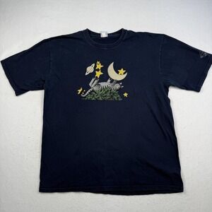 Crazy Shirts B Kliban Cat Moon Stars Space Shirt Mens XL Blue Graphic Tee